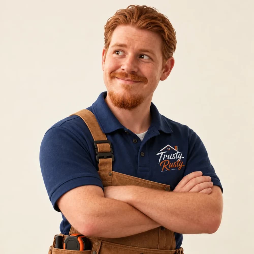 Illustration of Rusty with his arms crossed